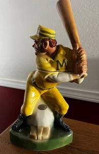 1973 Ezra Brooks "Mighty Casey" Baseball Player Ceramic Whiskey Decanter - Picture 1 of 5
