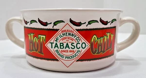 TABASCO - HOUSTON Harvest -Chili Soup BOWL- two HANDLED - VINTAGE - NEVER used - Picture 1 of 11