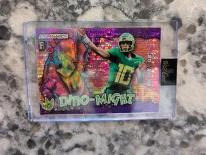 #D /2 Wild Card Alumination Dino-Might Bo Nix  Rookie Purple Pulsar Triceratops - Picture 1 of 13