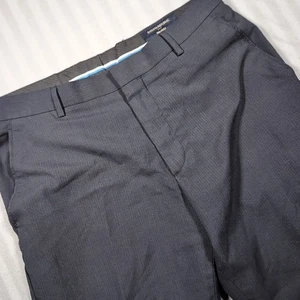Pantalones de vestir Banana Republic para hombre 33x30 calce a medida azules a rayas elásticas - Imagen 1 de 10