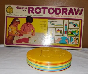Nuevo juego de dibujo de transporte Kenner’s vintage 1970 Rotodraw No. 9806 15 discos - Imagen 1 de 18