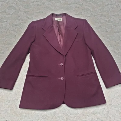 L.L. Traje Bean para mujer 8P púrpura lana mezcla cachemir bolsillos manga larga Foto 1 de 4