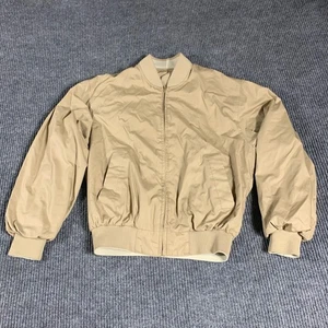 VTG Members Only Jacket Mens 40 Beige Reversible Bomber Full Zip Light Retro 80s - Picture 1 of 12
