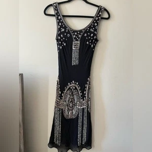 Sue Wong Vintage Silk Beaded Embellished Dress - Size 6 - Bild 1 von 12