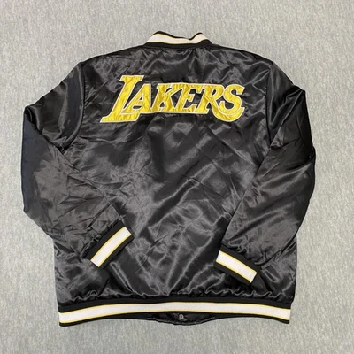 Los Angeles Lakers Jacket Mens Medium Black Satin NBA Basketball Ultra Game - Image 1 of 4