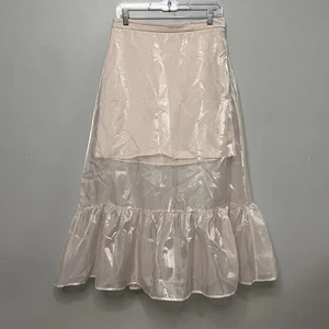 Anthropologie Damen champagnerfarben durchsichtig Organza Tüllrock Größe 10 - Bild 1 von 9