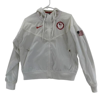 Chaqueta Team USA Para Hombre Mediana Blanca Nike Olympic USA 2020 Cremallera Completa Con Capucha Foto 1 de 4