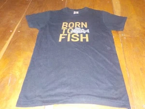 Mens Small Navy T shirt - fishing theme - good condition - Picture 1 of 2