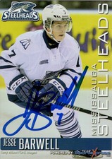 2013/14 Mississauga Steelheads Autographed - JESSE BARWELL
