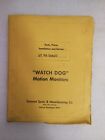 MOTION MONITORS "Watch Dog" - 67 AB Series - SERVICE Installation PARTS & PRICE 