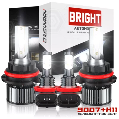 Fit Chevrolet Equinox 2005 2006 2007 2008 2009 LED Headlight Fog Light Bulbs Kit - Image 1 of 4