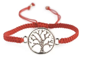 Tree of life bracelet black or red silver pendant ethnic druid pagan tribal - Picture 1 of 3