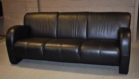 Black Leather Mid Century Style Ikea Sofa Karlsro Collection Cover