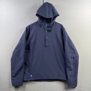 Peter Millar Jacket Mens Large Navy Blue Approach Insulated Half Snap Hoodie - Picture 1 of 20