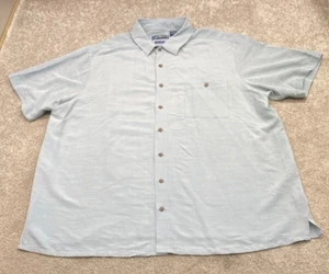 Campia Shirt Men's 2XL Short Sleeve Button Up Blue Casual 5884 - Picture 1 of 7