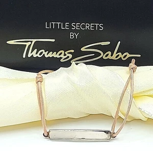 Ladies Sterling Silver (925) Genuine 'Thomas Sabo' ID Tag Pink String Bracelet - Picture 1 of 11