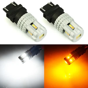 JDM ASTAR 2X 3157 Amber White Dual Color Switchback LED Turn Signal Light Bulbs - Picture 1 of 8
