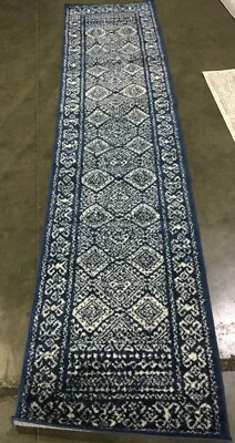 NAVY / IVORY 2' X 9' Flaw in Rug, Reduced Price 1172662676 TUL264N-29 - Image 1 of 3