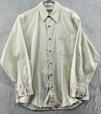 Vintage Guess Jeans Shirt Mens LARGE Long Sleeve Button Down Hong Kong IVORY - Image 1 of 4