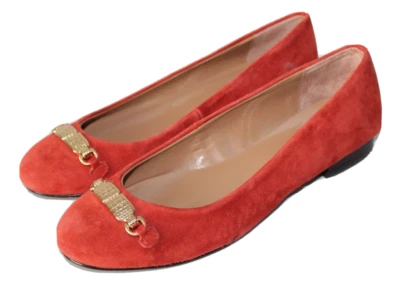 Mocasines Talbots de cuero de gamuza naranja óxido con hebilla dorada talla 8,5 M Foto 1 de 4