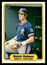 1982 Fleer #465 Butch Hobson California Angels Baseball card