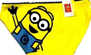 Despicable Me Minion Girls Underwear Panties Dave Yellow Black Lace Kids Present - Picture 1 of 2