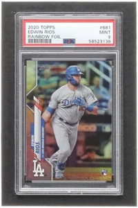 Edwin Rios 2020 Topps Rainbow Foil #681 RC LA Dodgers Rookie Baseball Card PSA 9 - Picture 1 of 2
