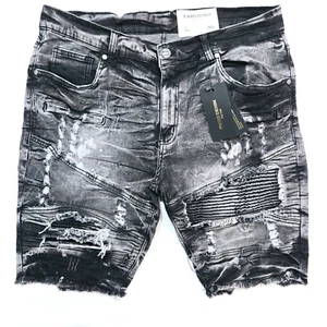 Premium FWRD Denim Men's Wash Black Shorts Ripped Distressed Slim Denim FW22520B - Picture 1 of 6
