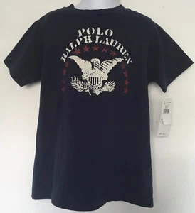 Ralph Lauren Boys T-Shirt~Navy~Eagle and Stars~US Seal Graphic~SS~Size 6~NWT - Picture 1 of 6