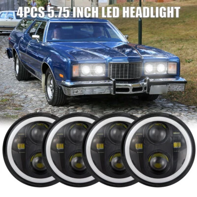 Lámpara de anillo alto/bajo con faros LED de 5,75 pulgadas 4 piezas apta para Mercury Montego 1968-76 Foto 1 de 4