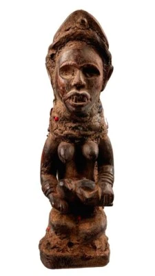 Statue Kongo Maternité 24cm - Art africain ethnique # 477 - Photo 1/4