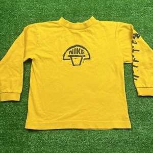 Vintage 90's Nike Basketball Longsleeve T-Shirt Yellow Size Youth Medium - Picture 1 of 11