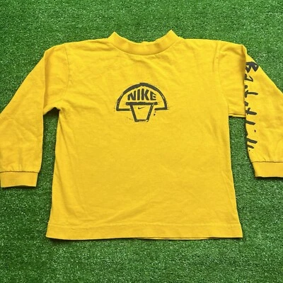 Vintage 90's Nike Basketball Longsleeve T-Shirt Yellow Size Youth Medium - Image 1 of 4