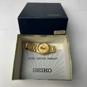 Vintage SEIKO Mickey Mouse Watch Sunburst Quartz New W BOX - Picture 1 of 7