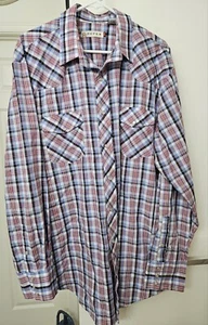 Roper Mens XL Pearl Snap Multicolor Plaid Long Sleeve Western Shirt - Picture 1 of 8