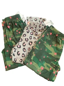 3 Kid’s | Carter’s Pajama 4/5 Grey pink Black sleep pants Super Soft Camo Star - Picture 1 of 9