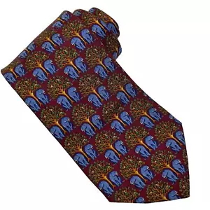 Corbata para hombre Brooks Brothers Makers Merchants 100 % seda novedad azul gato grande - Imagen 1 de 5