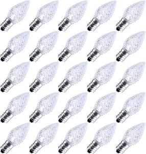 25 Pack C7 Led Replacement Light Bulbs Shatterproof Dimmable For E12 Base Socket - Picture 1 of 8