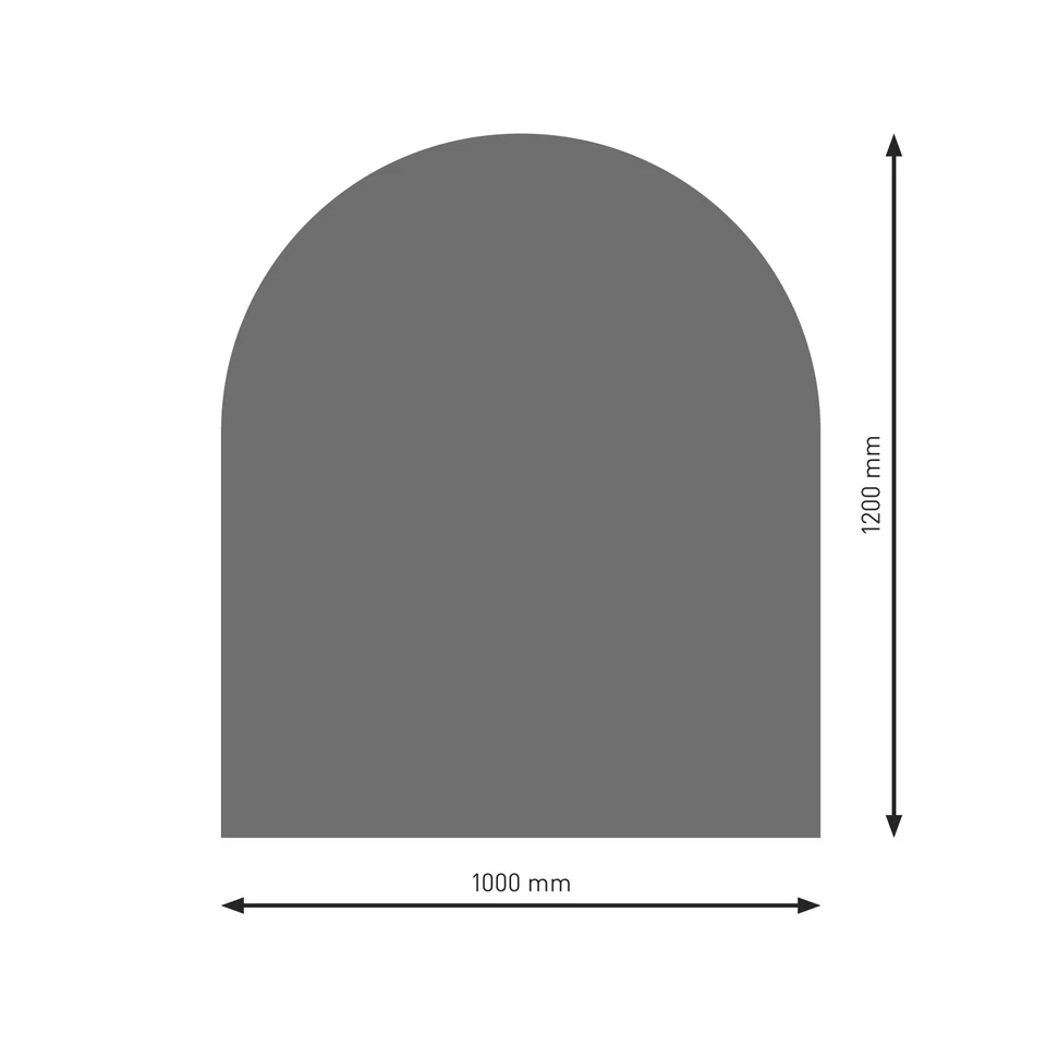 RAIK Bodenplatte B3 Halbrund gussgrau pulverbeschichtet 1200 x 1000 mm