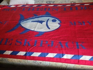 Red & Blue Southern Tide Skip Jack Beach Towel 100% Cotton 70"x40" New w/Tag! - Picture 1 of 7