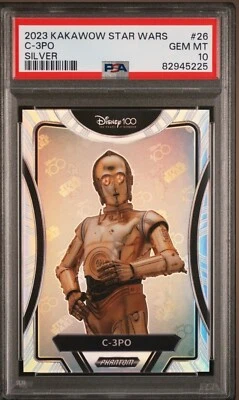 2023 Kakawow Phantom Disney 100 Years Star Wars Last Jedi 26 C-3PO Silver PSA 10 - Image 1 of 2