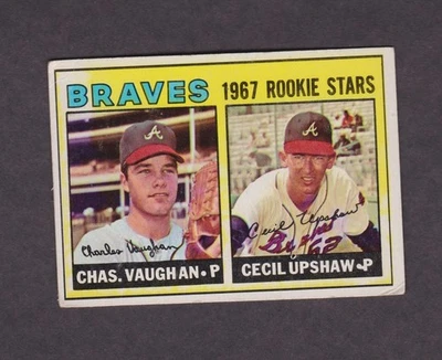 Tarjeta de béisbol 1967 Topps #179 Braves estrellas novatas buen estado en buen estado Upshaw de colección Foto 1 de 2