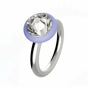 ANILLO HIP HOP De Acero Con SWAROVSKI LILA Moda Promo Nueva Mujer Promoción - Picture 1 of 1