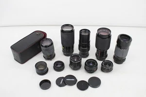 F x10 Vintage Assorted Camera Lenses Inc Cased Sigma, Miranda, Takumar, Vivitar - Picture 1 of 17