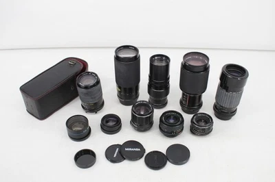 F x10 Vintage Assorted Camera Lenses Inc Cased Sigma, Miranda, Takumar, Vivitar - Image 1 of 4