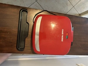 George Foreman Red Silver Grill 4-Servings Plate Removable Portable - Picture 1 of 2
