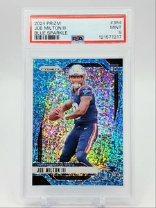 JOE MILTON III 2024 PANINI PRIZM ROOKIE BLUE SPARKLE RC /96 PSA 9 Q3280 - Foto 1 di 2