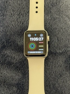 Apple Watch Series 3 GPS 38mm Aluminum Case Silver Sport Wristband Gray - Image 1 of 4