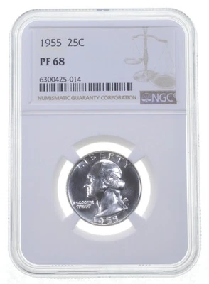 PF68 1955 Washington Quarter NGC PR Proof *0818 - Image 1 of 4