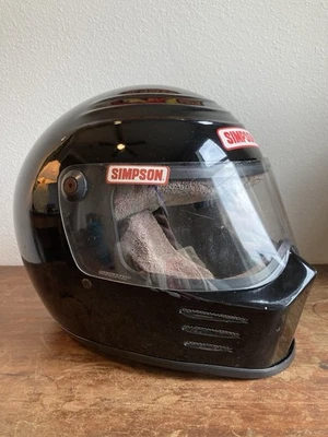 Casco de motocicleta Simpson Outlaw Bandit XL negro DOT SNELL de colección Foto 1 de 4